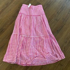 JCrew Pink plaid skirt